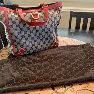Vintage navy and red Gucci bag